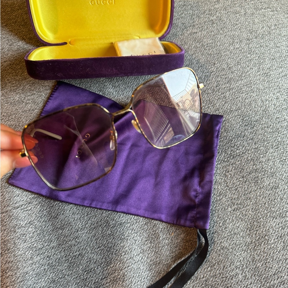 GUCCI Orange Square Sunglasses - Picture 2 of 8